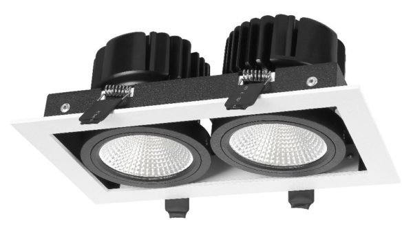 Hermit 15/2 Large - 2x15W - 2700K - faseavsnitt - hvit / sort