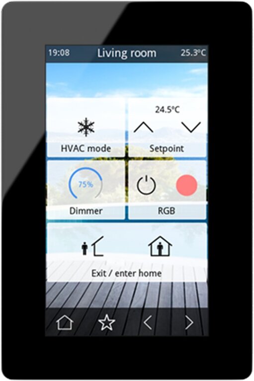 KNX Touch rom kontroller sort 4,3" touch skjerm Verso IP2