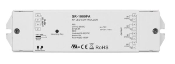 LED Driver RF, RGBW 24VDC 4x5A SR-1009FA Hvit.